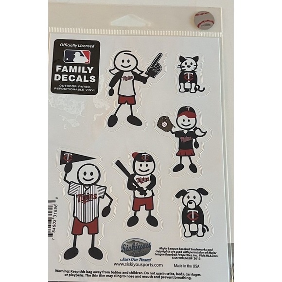 Other - Minnesota Twins Outdoor Rated Vinyl Family Decals MLB Licensed Baseball